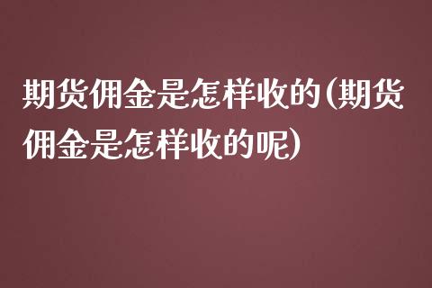 期货佣金是怎样收的(期货佣金是怎样收的呢)_https://www.iteshow.com_期货开户_第1张