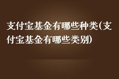 支付宝基金有哪些种类(支付宝基金有哪些类别)_https://www.iteshow.com_期货百科_第1张