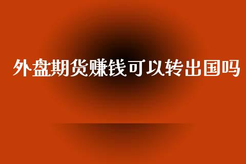 外盘期货赚钱可以转出国吗_https://www.iteshow.com_期货品种_第1张