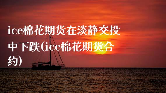 ice棉花期货在淡静交投中下跌(ice棉花期货合约)_https://www.iteshow.com_期货公司_第1张