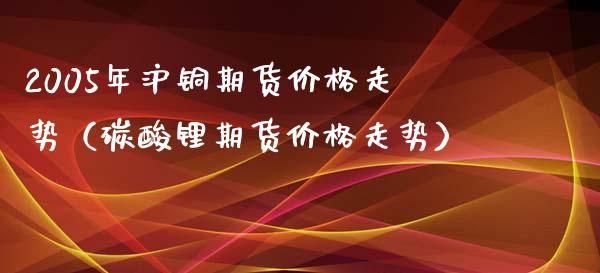 2005年沪铜期货价格走势（碳酸锂期货价格走势）_https://www.iteshow.com_期货百科_第1张