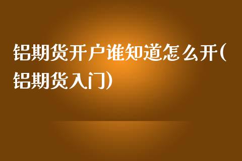 铝期货开户谁知道怎么开(铝期货入门)_https://www.iteshow.com_商品期货_第1张