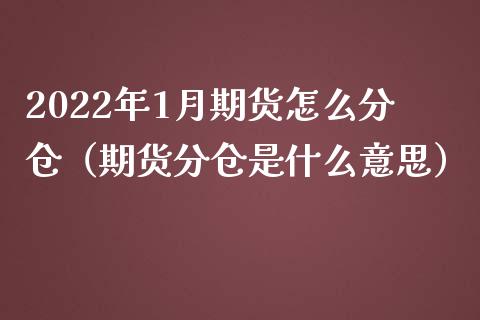 2022年1月期货怎么分仓（期货分仓是什么意思）_https://www.iteshow.com_期货百科_第1张