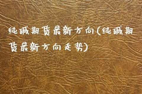 纯碱期货最新方向(纯碱期货最新方向走势)_https://www.iteshow.com_期货品种_第1张