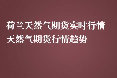 荷兰天然气期货实时行情 天然气期货行情趋势_https://www.iteshow.com_期货品种_第1张