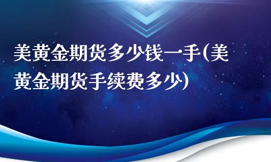 美黄金期货多少钱一手(美黄金期货手续费多少)_https://www.iteshow.com_期货品种_第1张