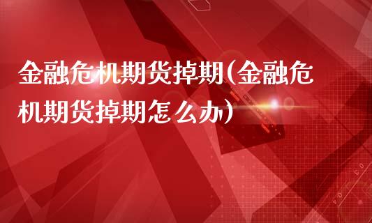 金融危机期货掉期(金融危机期货掉期怎么办)_https://www.iteshow.com_期货知识_第1张