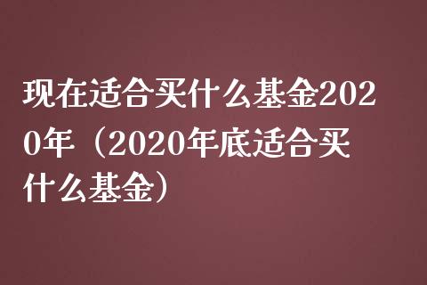 现在适合买什么基金2020年（2020年底适合买什么基金）_https://www.iteshow.com_基金_第1张