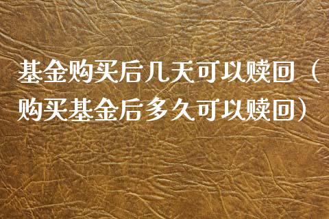 基金购买后几天可以赎回（购买基金后多久可以赎回）_https://www.iteshow.com_基金_第1张