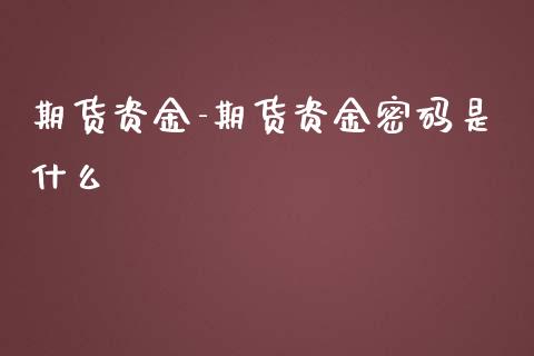 期货资金-期货资金密码是什么_https://www.iteshow.com_期货交易_第1张