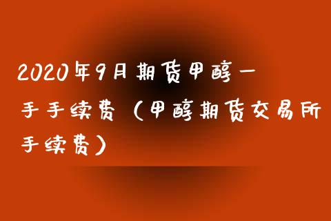 2020年9月期货甲醇一手手续费（甲醇期货交易所手续费）_https://www.iteshow.com_期货百科_第1张