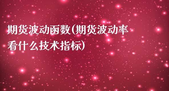 期货波动函数(期货波动率看什么技术指标)_https://www.iteshow.com_基金_第1张