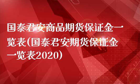 国泰君安商品期货保证金一览表(国泰君安期货保证金一览表2020)_https://www.iteshow.com_商品期权_第1张