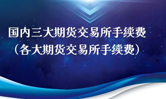 国内三大期货交易所手续费（各大期货交易所手续费）_https://www.iteshow.com_期货品种_第1张