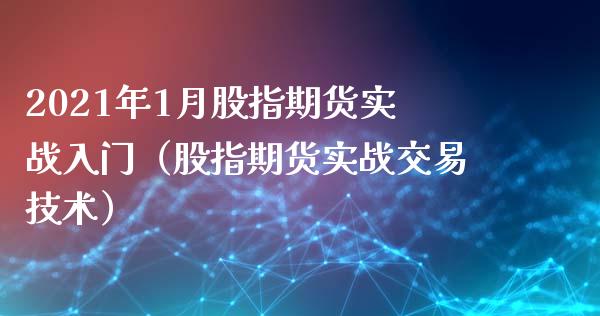 2021年1月股指期货实战入门（股指期货实战交易技术）_https://www.iteshow.com_商品期货_第1张