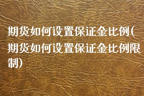 期货如何设置保证金比例(期货如何设置保证金比例限制)_https://www.iteshow.com_期货交易_第1张