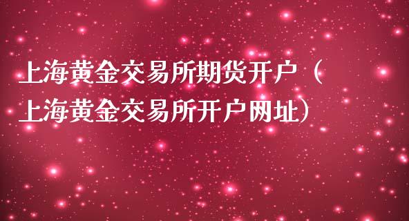 上海黄金交易所期货开户（上海黄金交易所开户网址）_https://www.iteshow.com_原油期货_第1张