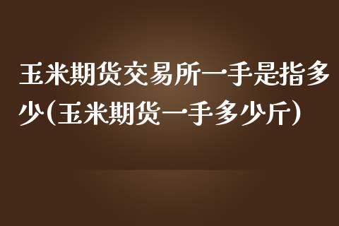 玉米期货交易所一手是指多少(玉米期货一手多少斤)_https://www.iteshow.com_期货交易_第1张