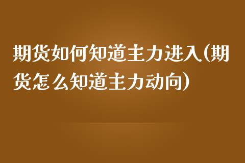 期货如何知道主力进入(期货怎么知道主力动向)_https://www.iteshow.com_期货手续费_第1张