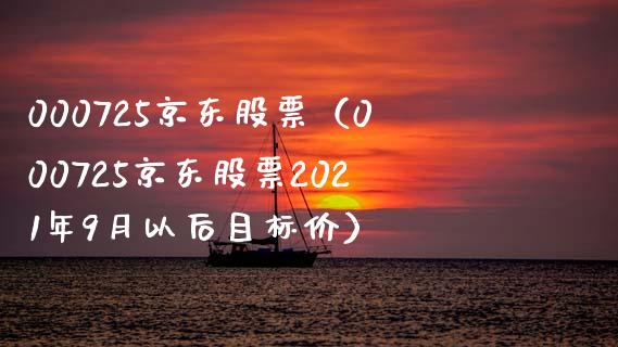 000725京东股票（000725京东股票2021年9月以后目标价）_https://www.iteshow.com_股票_第1张