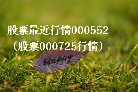 股票最近行情000552（股票000725行情）_https://www.iteshow.com_股票_第1张