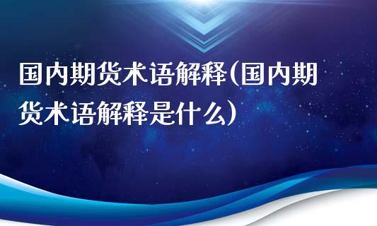 国内期货术语解释(国内期货术语解释是什么)_https://www.iteshow.com_商品期货_第1张