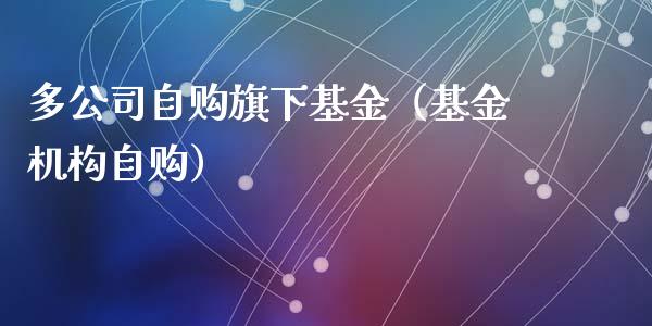 多公司自购旗下基金（基金机构自购）_https://www.iteshow.com_基金_第1张