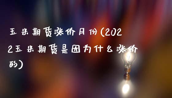 玉米期货涨价月份(2022玉米期货是因为什么涨价的)_https://www.iteshow.com_期货百科_第1张