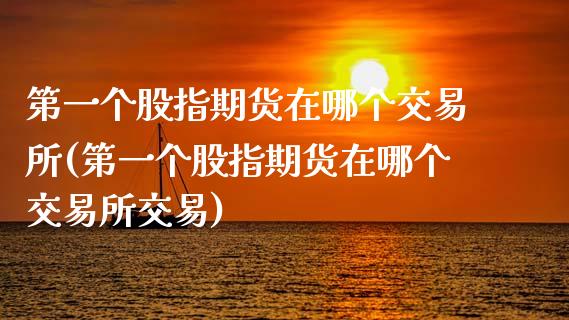 第一个股指期货在哪个交易所(第一个股指期货在哪个交易所交易)_https://www.iteshow.com_期货公司_第1张