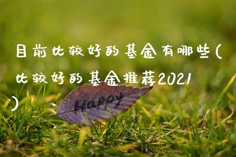 目前比较好的基金有哪些(比较好的基金推荐2021)_https://www.iteshow.com_期货开户_第1张