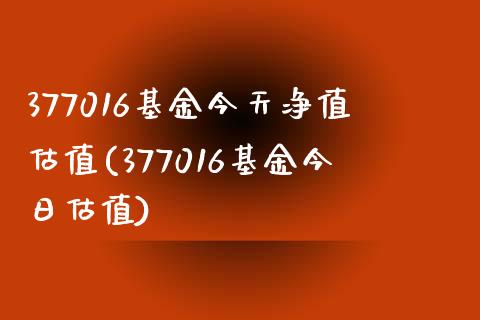 377016基金今天净值估值(377016基金今日估值)_https://www.iteshow.com_股指期货_第1张