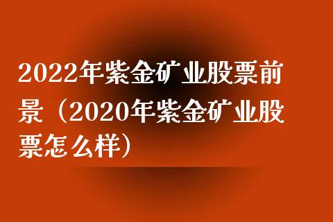 2022年紫金矿业股票前景（2020年紫金矿业股票怎么样）_https://www.iteshow.com_股票_第1张