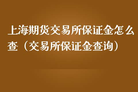 上海期货交易所保证金怎么查（交易所保证金查询）_https://www.iteshow.com_股指期货_第1张