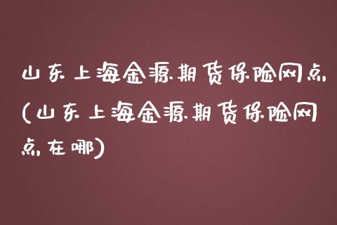 山东上海金源期货保险网点(山东上海金源期货保险网点在哪)_https://www.iteshow.com_商品期权_第1张