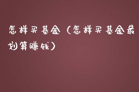 怎样买基金（怎样买基金最划算赚钱）_https://www.iteshow.com_基金_第1张