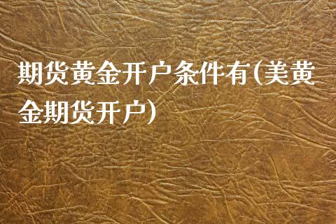 期货黄金开户条件有(美黄金期货开户)_https://www.iteshow.com_期货品种_第1张