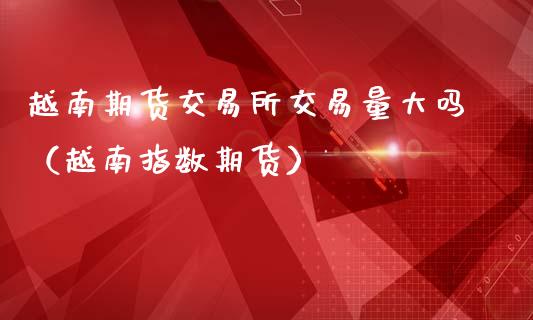 越南期货交易所交易量大吗（越南指数期货）_https://www.iteshow.com_股指期权_第1张