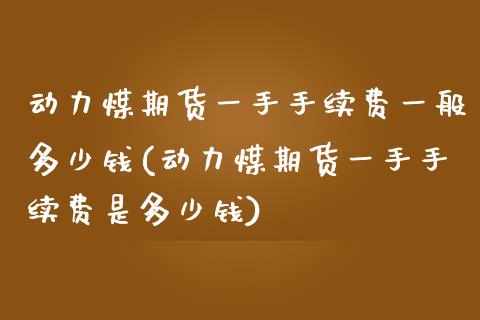 动力煤期货一手手续费一般多少钱(动力煤期货一手手续费是多少钱)_https://www.iteshow.com_商品期货_第1张