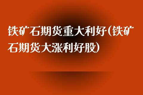 铁矿石期货重大利好(铁矿石期货大涨利好股)_https://www.iteshow.com_原油期货_第1张