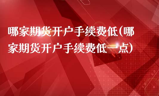 哪家期货开户手续费低(哪家期货开户手续费低一点)_https://www.iteshow.com_期货品种_第1张