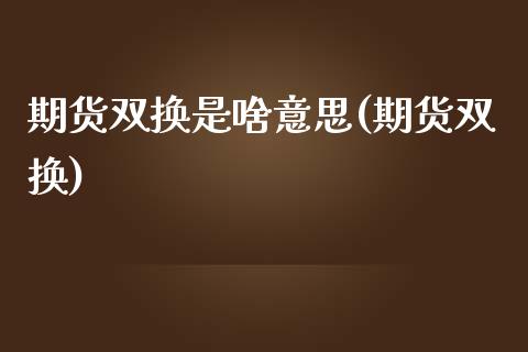 期货双换是啥意思(期货双换)_https://www.iteshow.com_期货百科_第1张