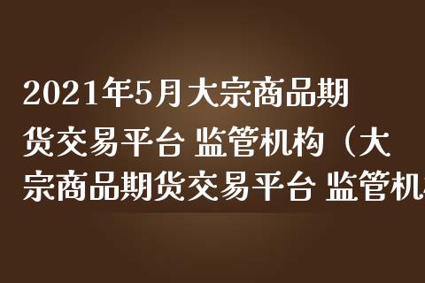 2021年5月大宗商品期货交易平台 监管机构（大宗商品期货交易平台 监管机构）_https://www.iteshow.com_期货手续费_第1张